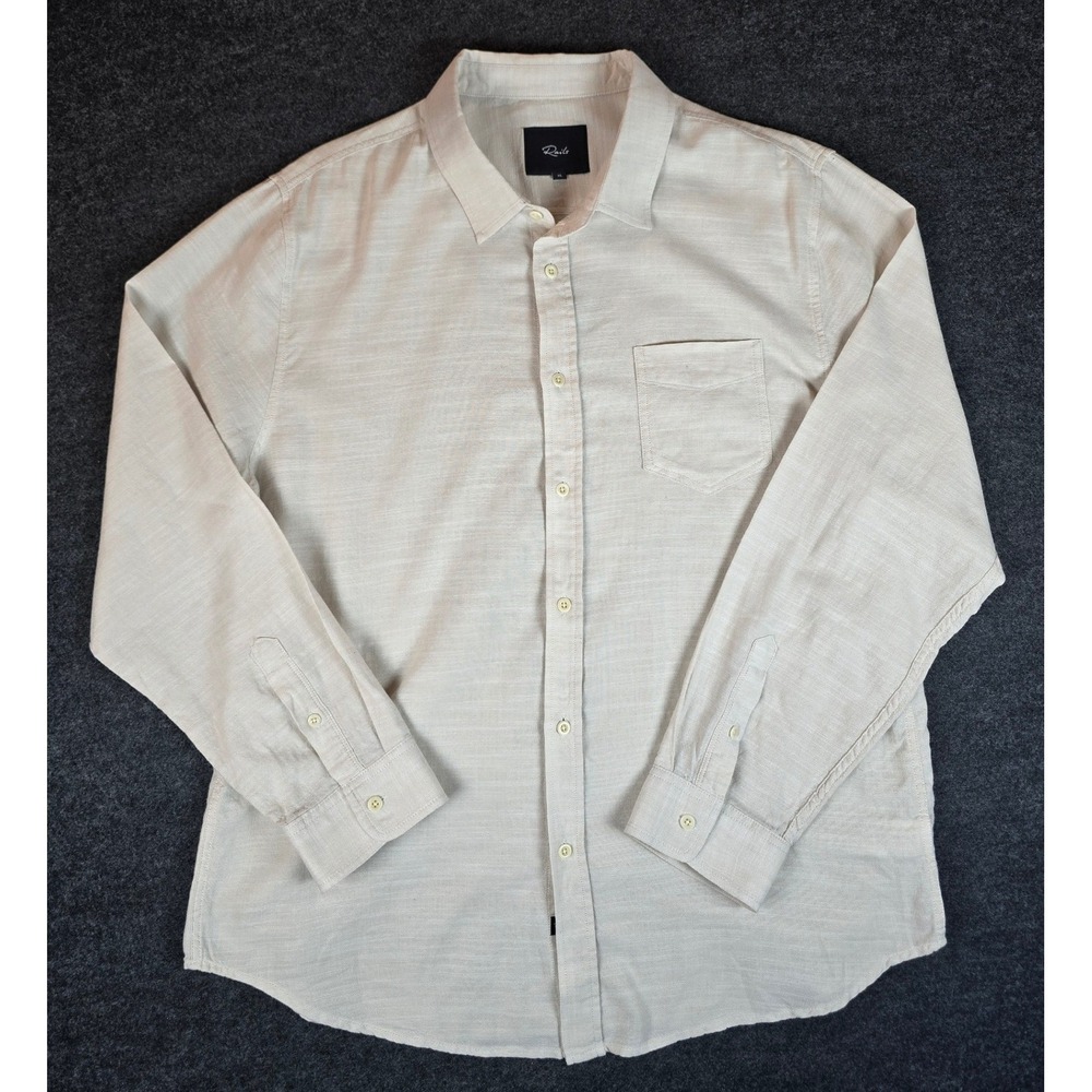 Rails Men's Wyatt Hummus Linen-Like Cotton Lightweight Button Up Shirt Size XL